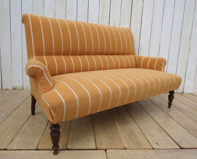 Antique French Napoleon III Scroll Top Sofa - Image 9