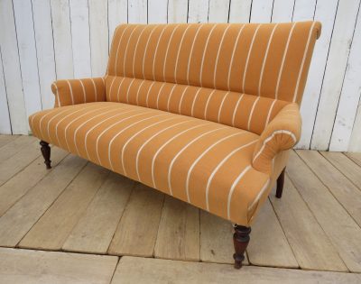 Antique French Napoleon III Scroll Top Sofa - Image 5