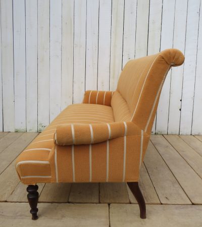 Antique French Napoleon III Scroll Top Sofa - Image 7