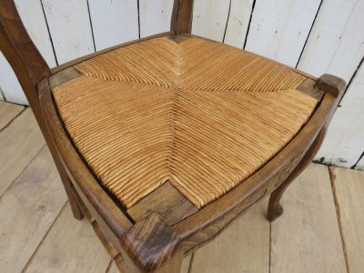 Set Of Six Oak & Rush Seated Dining Chairs - Image 6