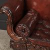 Large Rosewood Leather Sofa - Image 9