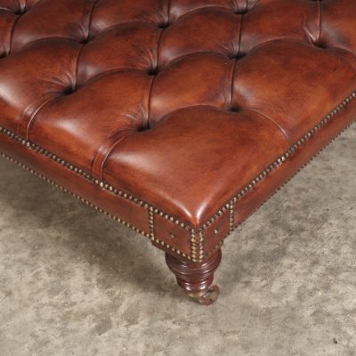 Large Victorian Buttoned Leather Footstool - Image 10