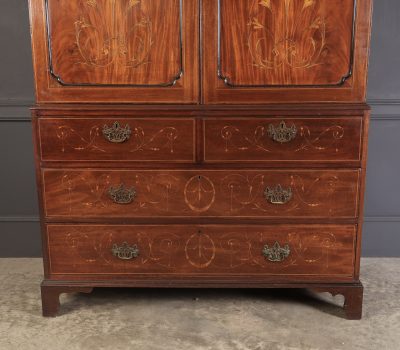 Marquetry Inlaid Mahogany Linen Press - Image 5