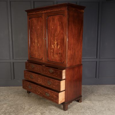 Marquetry Inlaid Mahogany Linen Press - Image 9