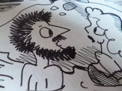 BOB CORAM CARTOON  SIGNED MAROC  26 CM BY 20 CM [KEEP QUIET PERHAPS RESCUERS WILL GO AWAY - Image 4