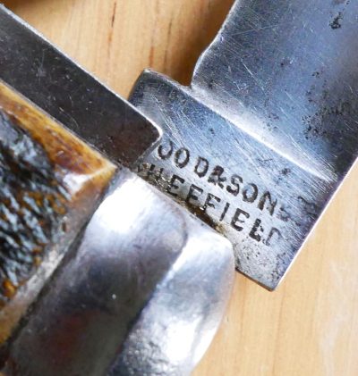 Woods and Sons WW1 era Bone Handle Pocket Knife with Blade & Tin Opener - Image 9