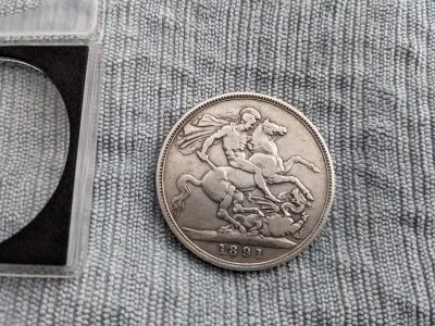 1891 silver full crown coin queen victoria - Image 2