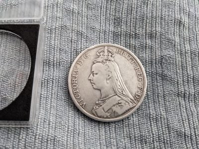 1891 silver full crown coin queen victoria - Image 3