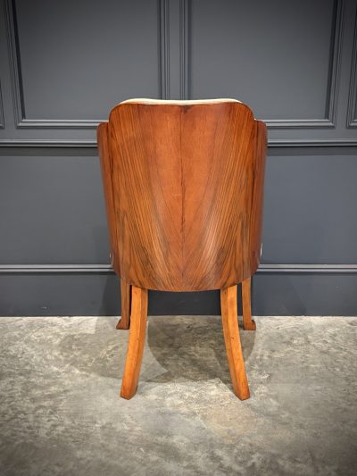 Pair of Art Deco Walnut & Leather Chairs - Image 10