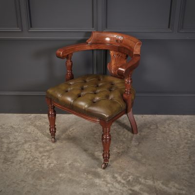 Pair of Mahogany & Leather Library Desk Chairs - Image 12
