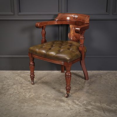 Pair of Mahogany & Leather Library Desk Chairs - Image 13