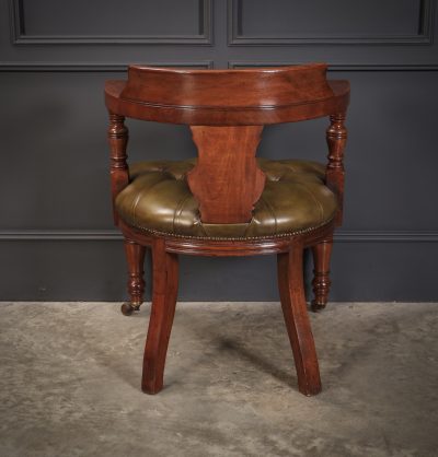 Pair of Mahogany & Leather Library Desk Chairs - Image 15