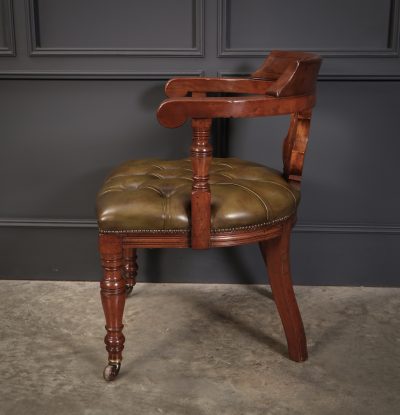 Pair of Mahogany & Leather Library Desk Chairs - Image 17