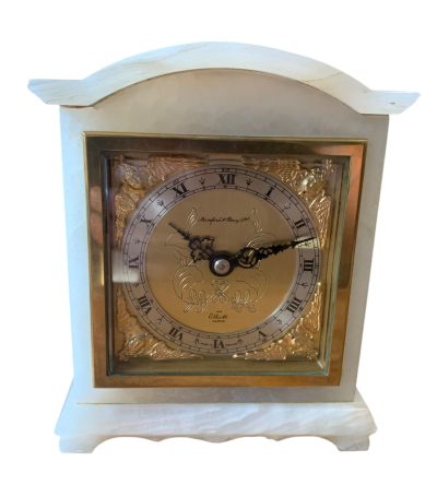 Beautiful white Marble Mantel clock by Elliott, London - - Image 7