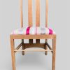 Pair of 1970s Mackintosh Style Oak Chairs – Light Oak & Striped Upholstery - Image 13