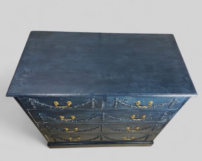 Victorian Pine Blue Painted Chest of Drawers - Image 12