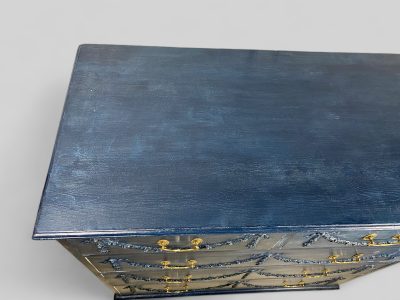 Victorian Pine Blue Painted Chest of Drawers - Image 9