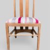 Pair of 1970s Mackintosh Style Oak Chairs – Light Oak & Striped Upholstery - Image 6