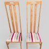 Pair of 1970s Mackintosh Style Oak Chairs – Light Oak & Striped Upholstery - Image 5