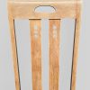 Pair of 1970s Mackintosh Style Oak Chairs – Light Oak & Striped Upholstery - Image 4