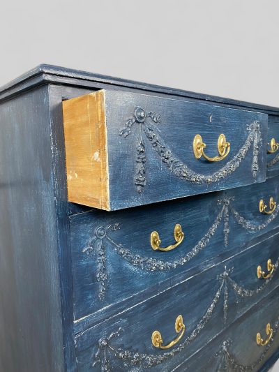 Victorian Pine Blue Painted Chest of Drawers - Image 3