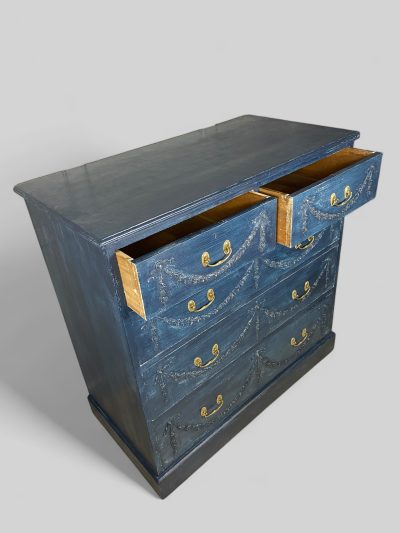 Victorian Pine Blue Painted Chest of Drawers - Image 2