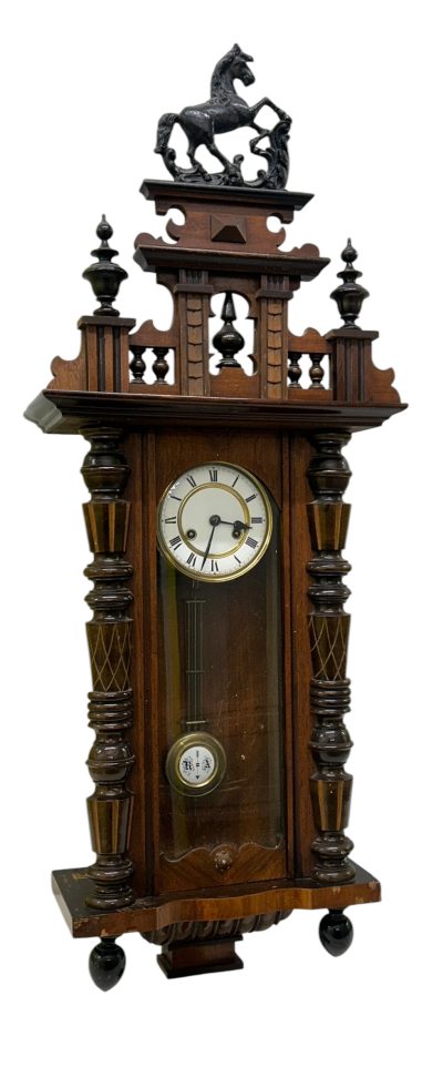 Fabulous Carved case Vienna Wall clock – ca1900 - Image 10