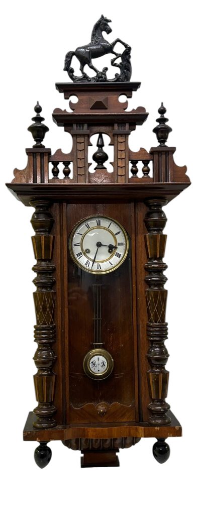 Fabulous Carved case Vienna Wall clock – ca1900 - Image 9
