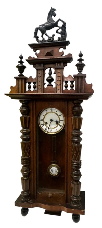 Fabulous Carved case Vienna Wall clock – ca1900 - Image 6