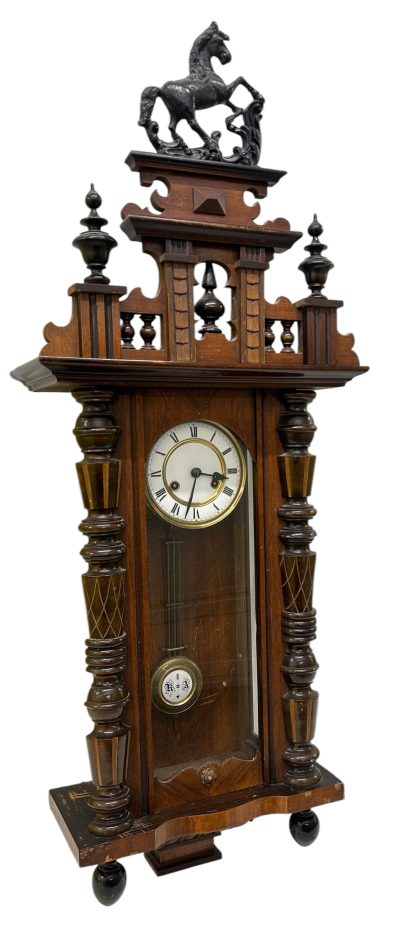 Fabulous Carved case Vienna Wall clock – ca1900 - Image 5