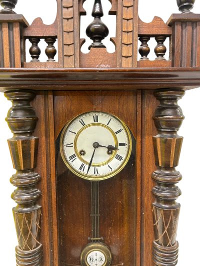 Fabulous Carved case Vienna Wall clock – ca1900 - Image 4