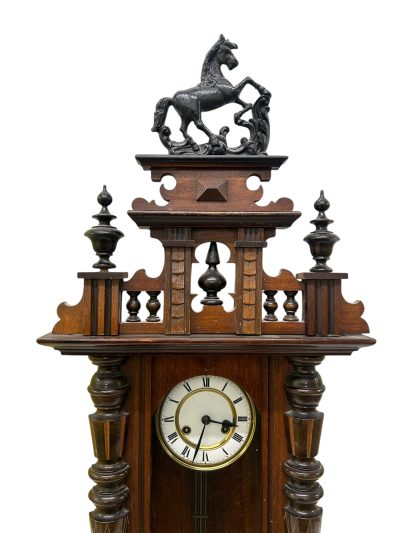 Fabulous Carved case Vienna Wall clock – ca1900 - Image 3