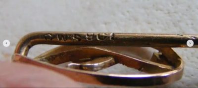 Exquisite Gold pearl & Turquoise Tie or Hat Pin c1910 Original Box Retailed Henry Pidduck & Son Chester? - Image 4