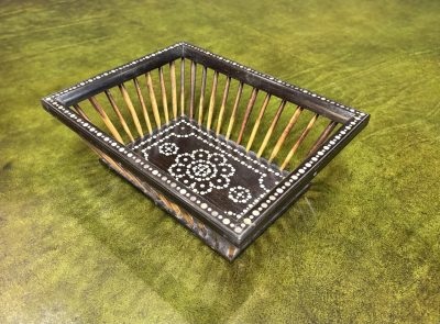 19th Century Ceylonese Porcupine Quill Basket with Bone Inlay - Image 7