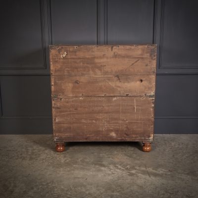 Rare Figured Walnut Military Campaign Chest - Image 12