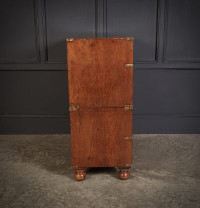 Rare Figured Walnut Military Campaign Chest - Image 13