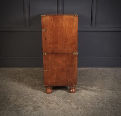 Rare Figured Walnut Military Campaign Chest - Image 11