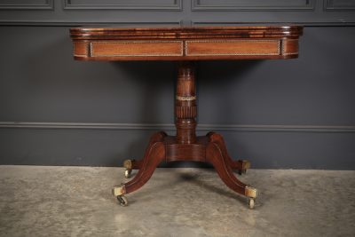 Regency Rosewood Brass Inlaid Card Table - Image 6