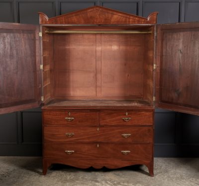 Regency Mahogany Gentlemans Wardrobe - Image 3
