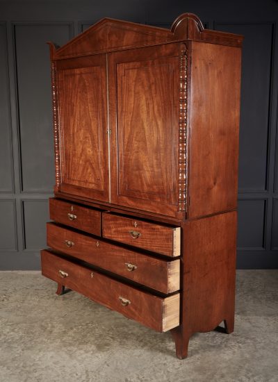 Regency Mahogany Gentlemans Wardrobe - Image 5