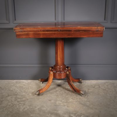 Fine Regency Rosewood Brass Inlaid Card Table - Image 13