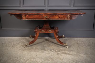 Exquisite Regency Rosewood Brass Inlaid Sofa Table - Image 6