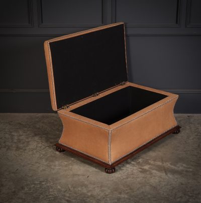 Regency Rosewood & Leather Box Ottoman - Image 2