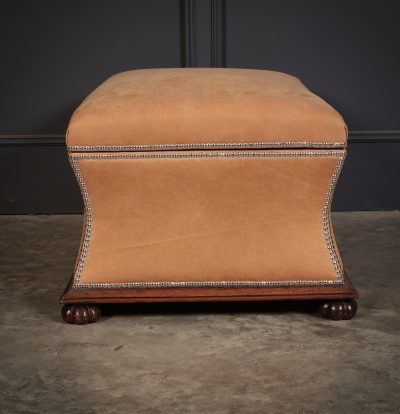 Regency Rosewood & Leather Box Ottoman - Image 11