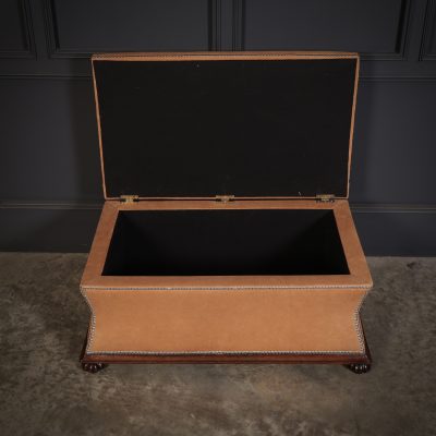 Regency Rosewood & Leather Box Ottoman - Image 13