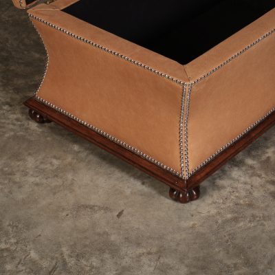 Regency Rosewood & Leather Box Ottoman - Image 3