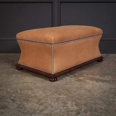 Regency Rosewood & Leather Box Ottoman - Image 4