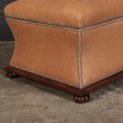 Regency Rosewood & Leather Box Ottoman - Image 5