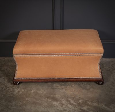 Regency Rosewood & Leather Box Ottoman - Image 6