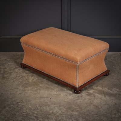 Regency Rosewood & Leather Box Ottoman - Image 9